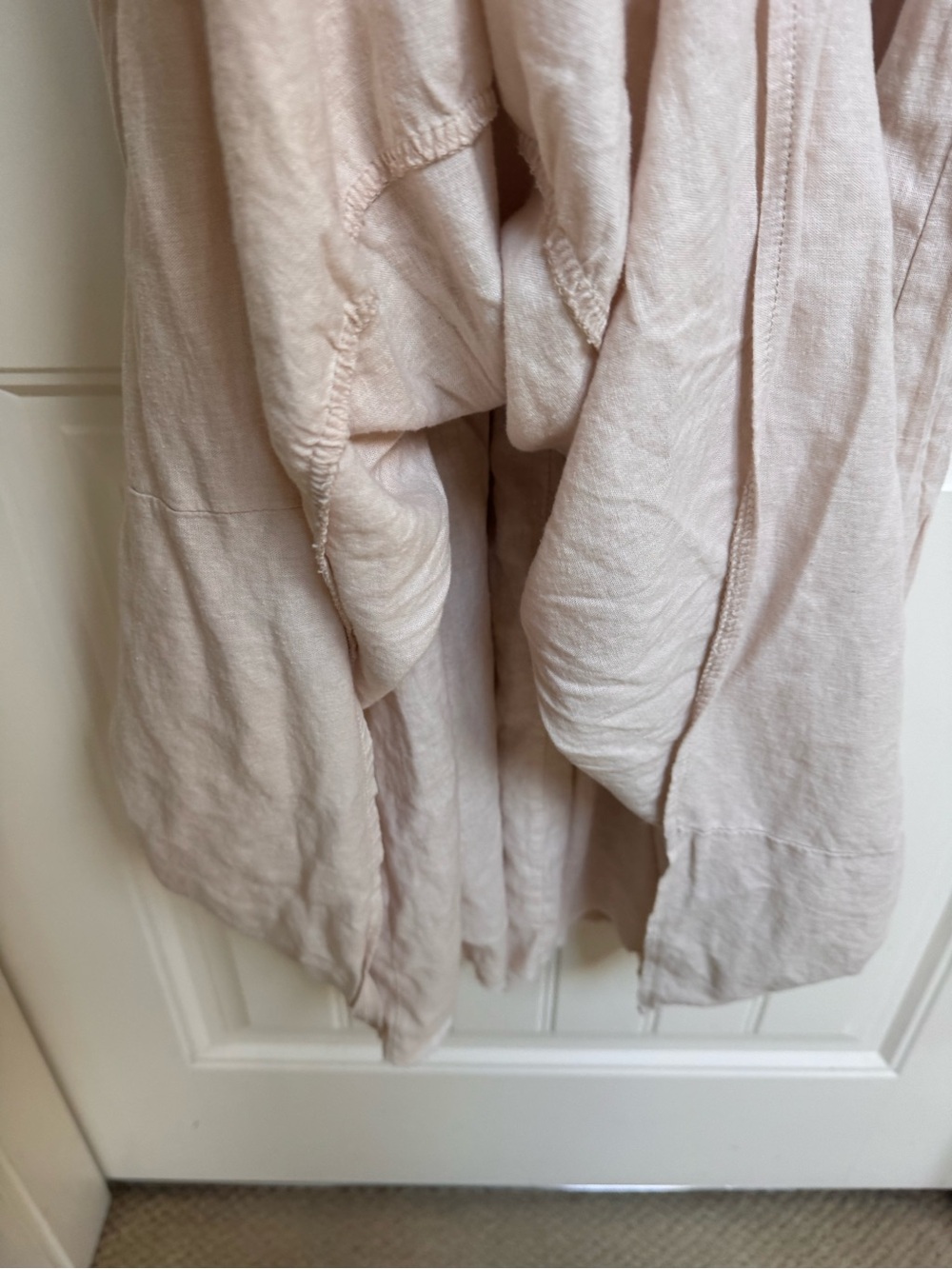 Luisa Perla Cream Linen Blend Tiered Maxi Sundress with Pockets. Size XL - Picture 5 of 10